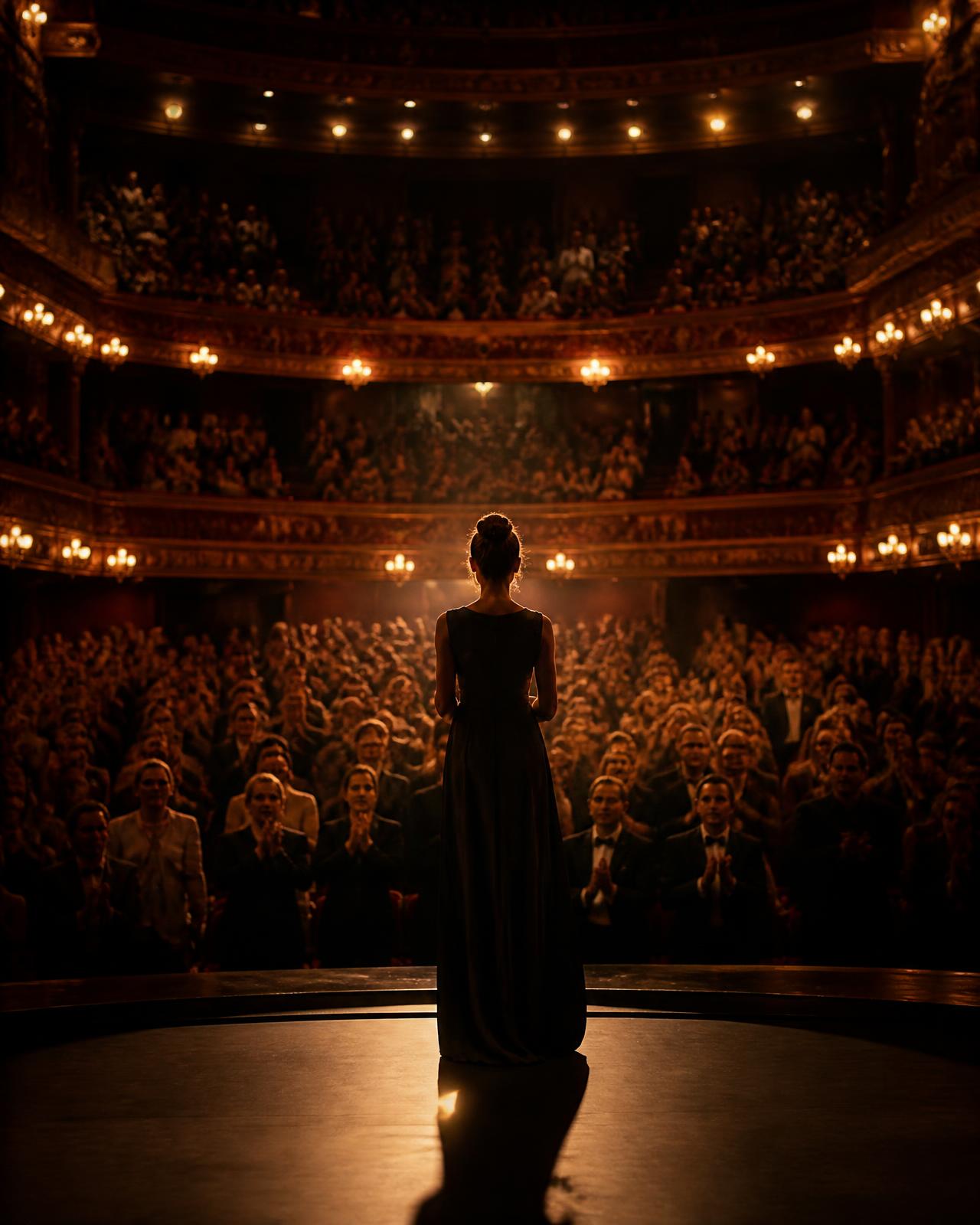 Salle de spectacle et public applaudissant