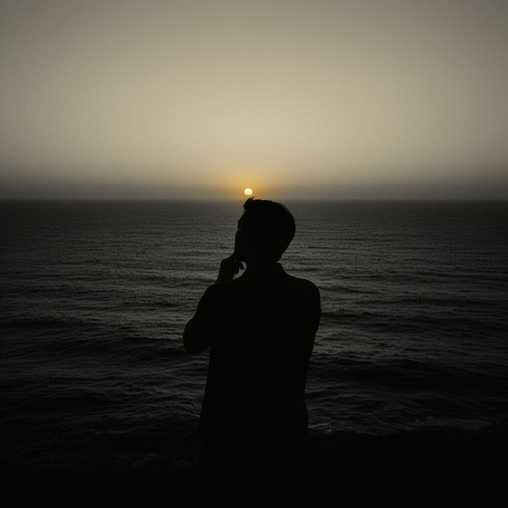 Silhouette contemplative face à l'océan au lever du jour — l'introspection de l'Audit Origine