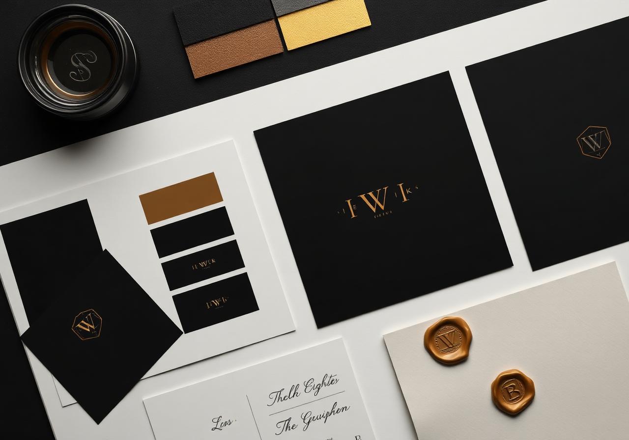 Moodboard de personal branding noir et or