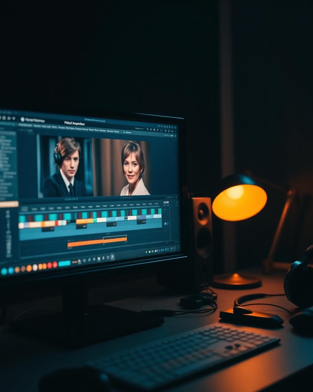 Station de montage vidéo en studio